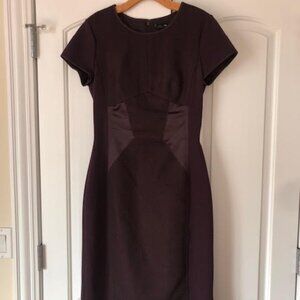Club Monaco Burgundy Sheath Dress with satin detail